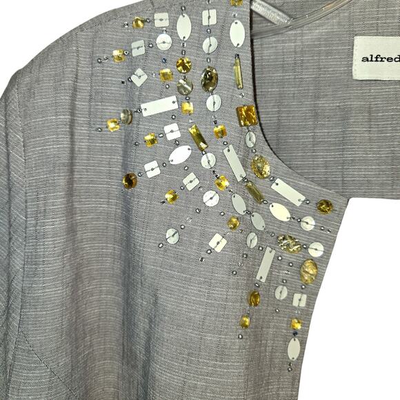 Alfred Dunner 14 Women's Blazer Gray Suit Coat Misses Size Large L Jacket - Picture 2 of 5